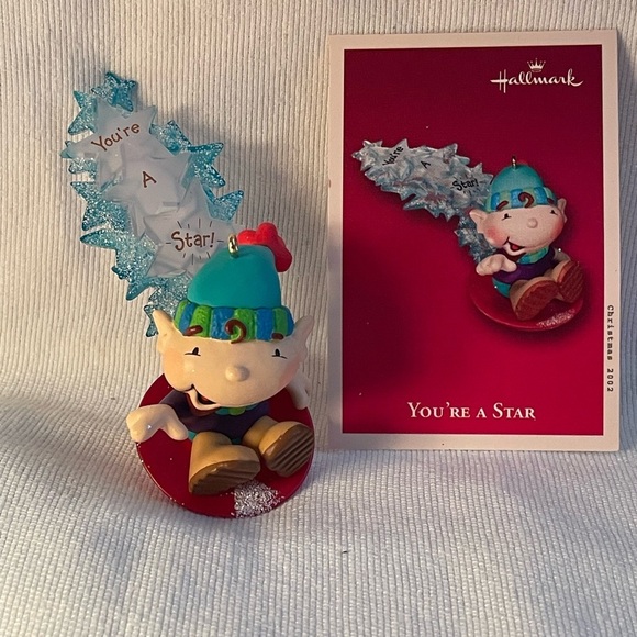 Vintage Hallmark Keepsake Ornaments  Elf Fishin’ Mission and You’re a Star Mouse - Picture 10 of 11